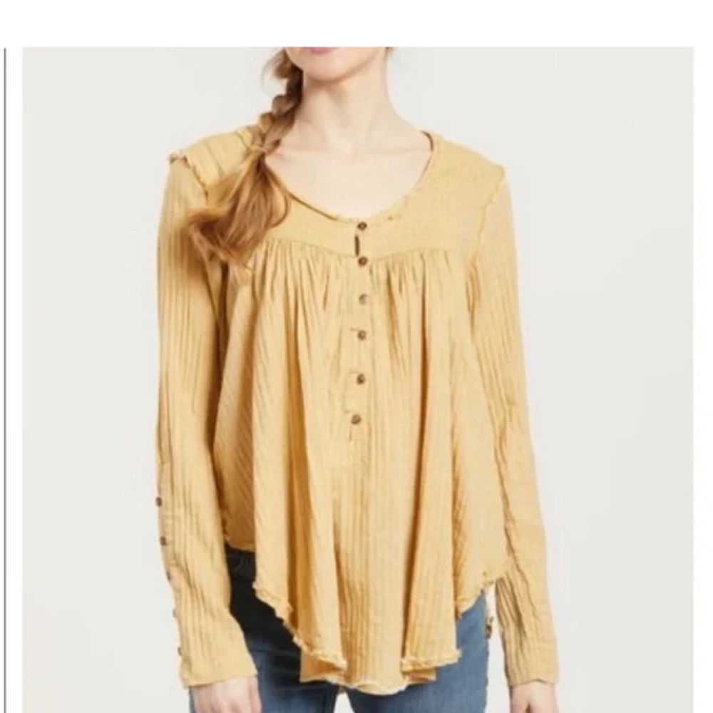 SOLD Free People Sand Dune Henley Blouse